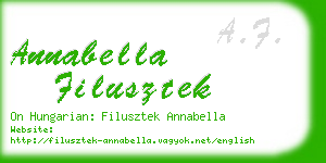 annabella filusztek business card